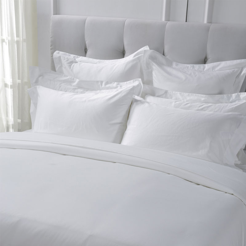Kapas putih murni T330 Satin Plain Hotel Textile Linen Set
