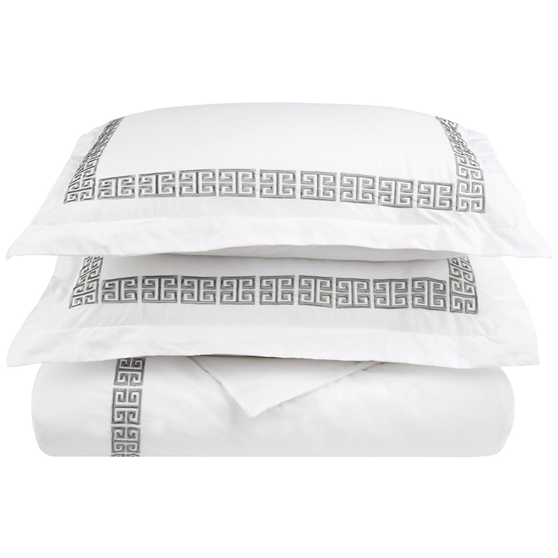 Sheet bordir hotel premium mengatur 400tc Satin White polos