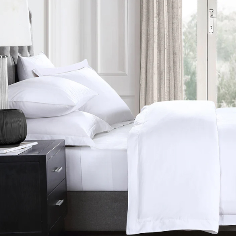 Cotton White Plain Weave 233 Thread Count Hotel Tempat Tidur Hotel