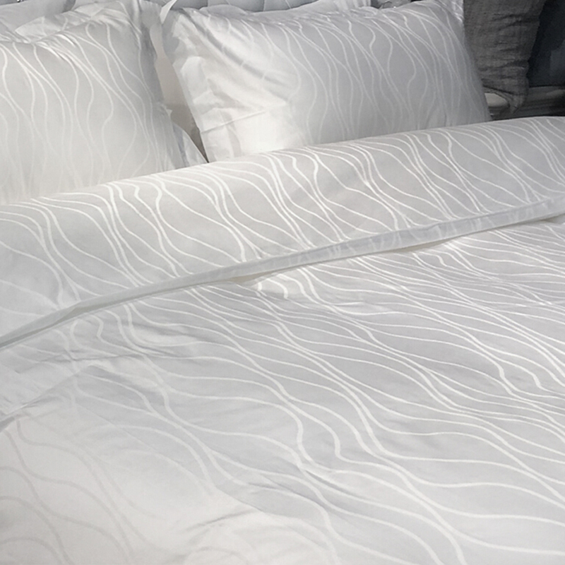 Satin Kapas Murni Jacquard Air Wave Hotel Tempat Tidur Tekstil