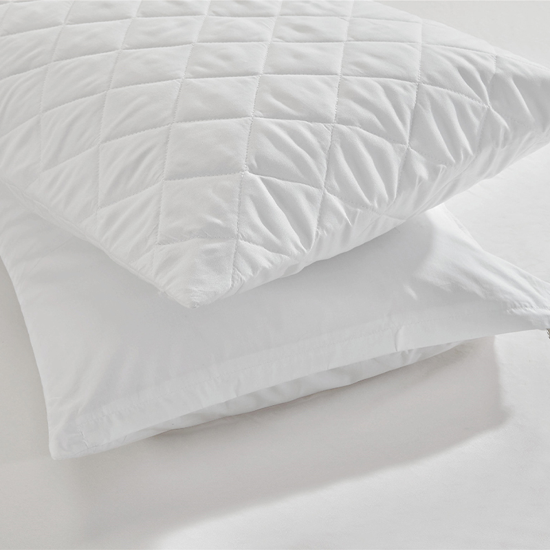 Ritsleting Waterproof 100GSM Microfiber berlapis Tempat Tidur Hotel Pelindung Bantal