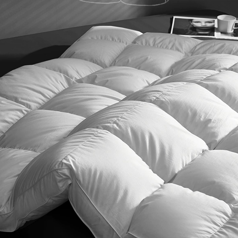 233tc Cotton Shell 1500GSM Down Feather Bulu Topper Kasur Untuk Hotel