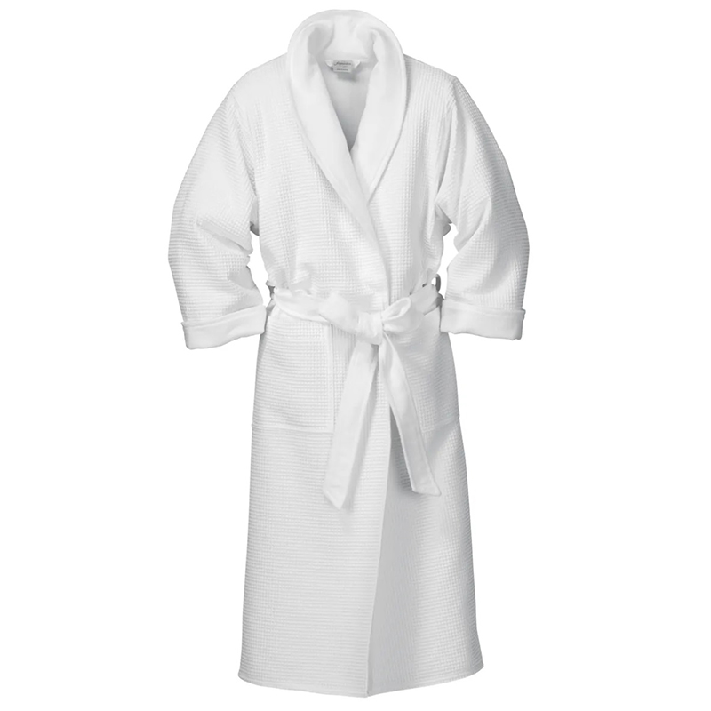 100 % Cotton White 400GSM Lapisan Ganda Teri Terry Waffle Bherrobe Untuk Hotel