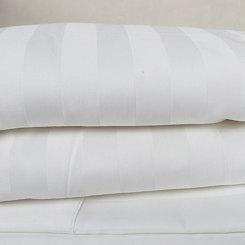 50% Cotton 50% Polyester 250TC Satin Satin Berparis Putih Butik Hotel Sheet Supply