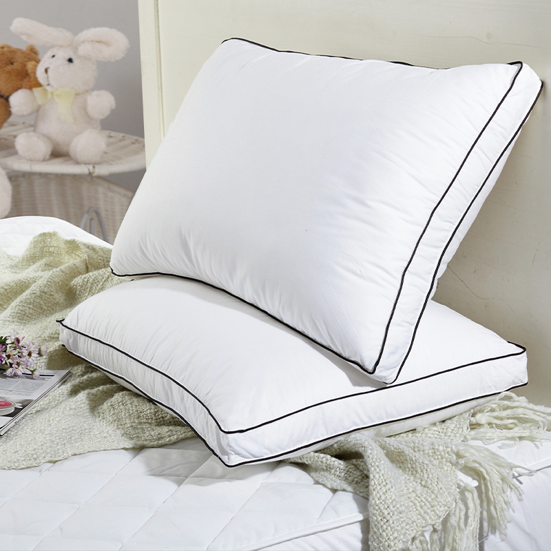Microfiber Cotton Down-Alternatif Putih Bantal Hotel 5cm Gusset Hotel