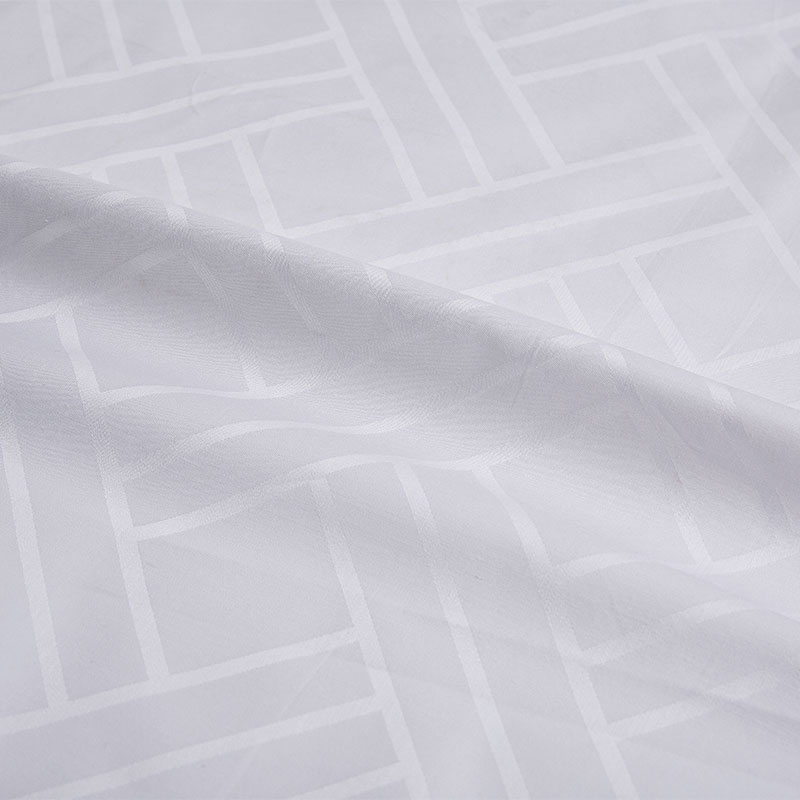 Cotton Pure White Woven Jacquard Hotel Sheet Fabric